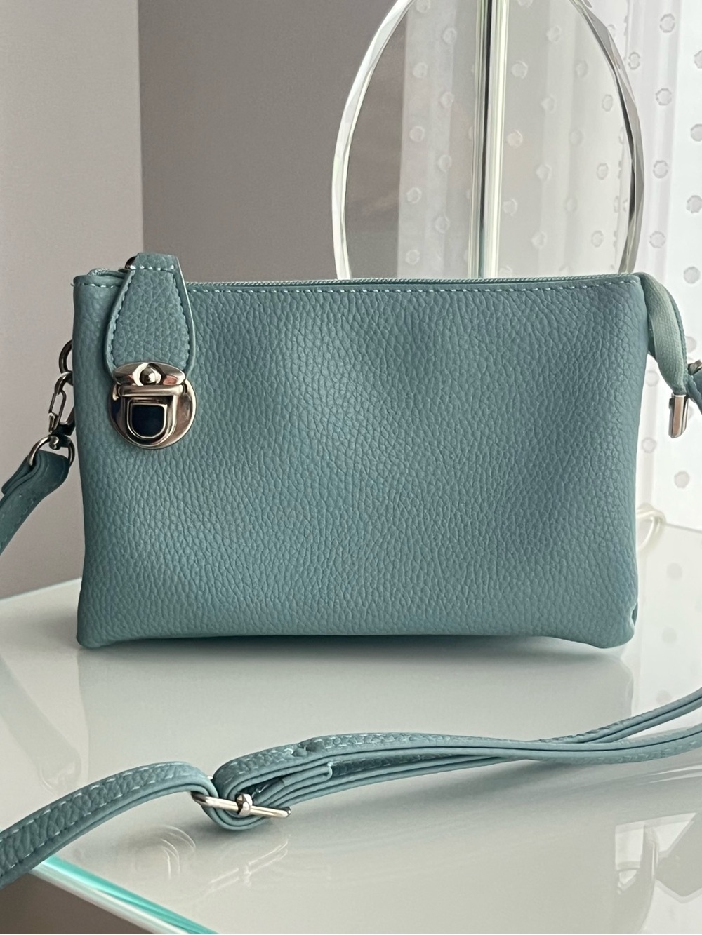 Caracol Triplet Aqua Crossbody Bag - Small Pale Blue Purse